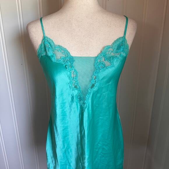 Vintage Y2K Green Mini Slip M - Picture 3 of 8